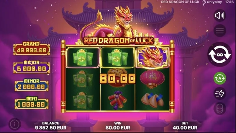 Red Dragon of Luck - বেস গেমে মূল্যের আইকনগুলোর পতন
